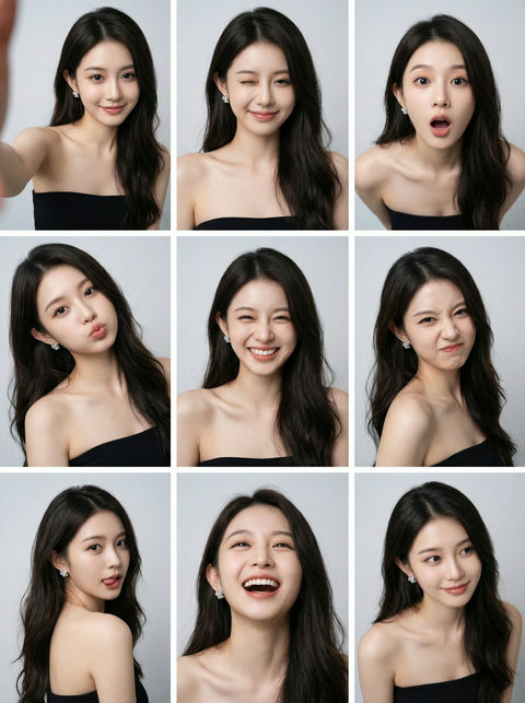 九宫格海马体精致写真 效果图