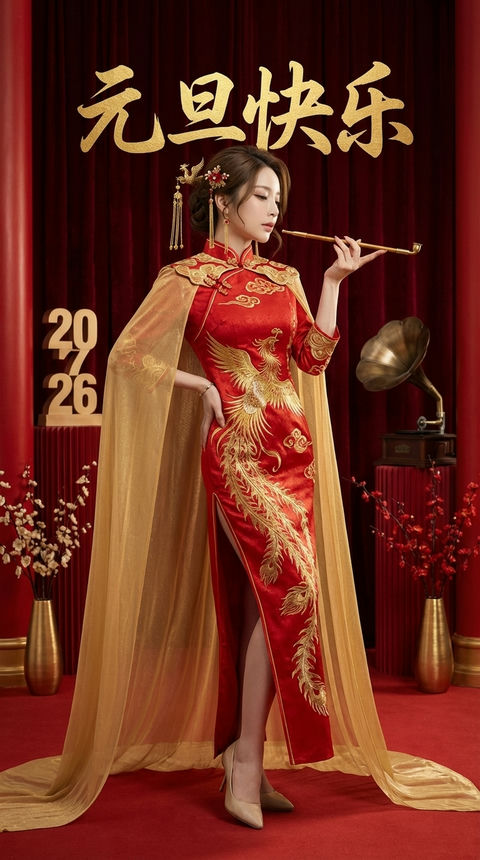 元旦特辑-复古旗袍名媛风 效果图