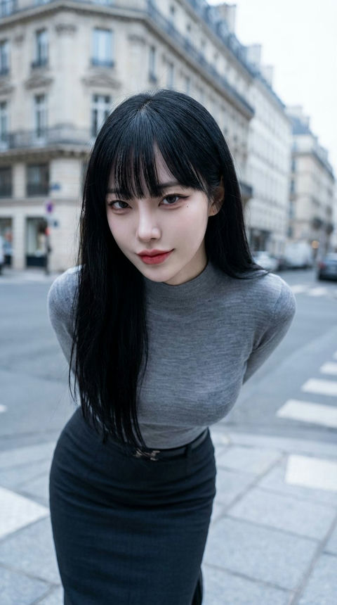 时髦的亚洲时尚博主 效果图