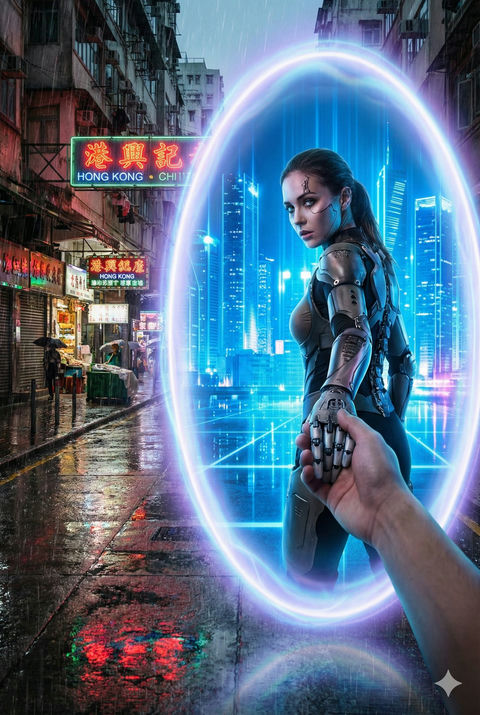 现实世界传送门动漫角色跨界场景 效果图