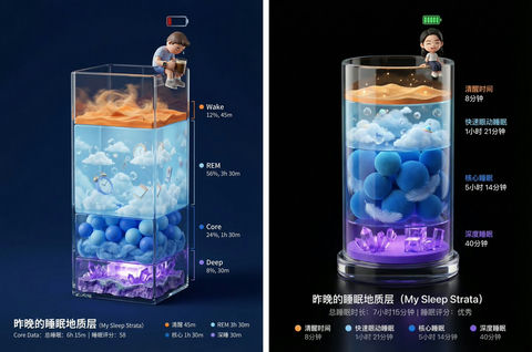 可爱的睡眠报告海报 效果图
