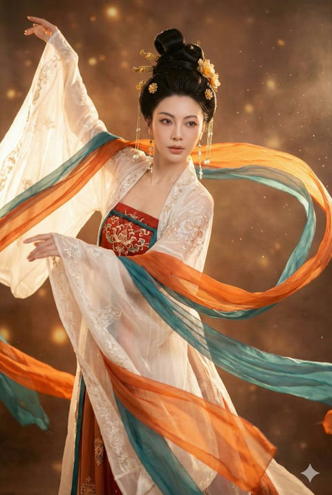 一位身着华丽唐代服装的年轻女子 效果图