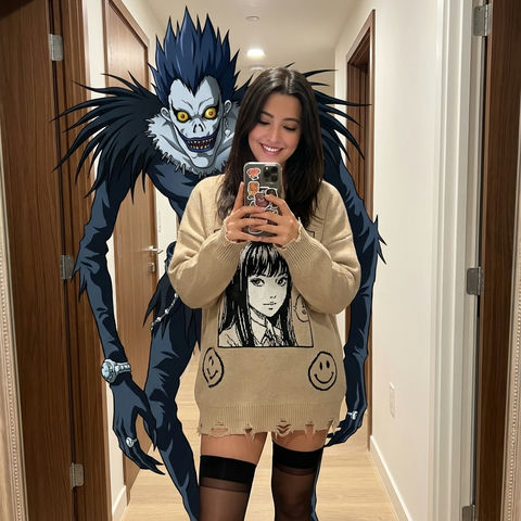 自己和2D动漫插画自拍 效果图