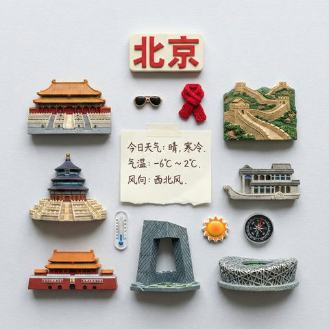 城市冰箱贴 效果图