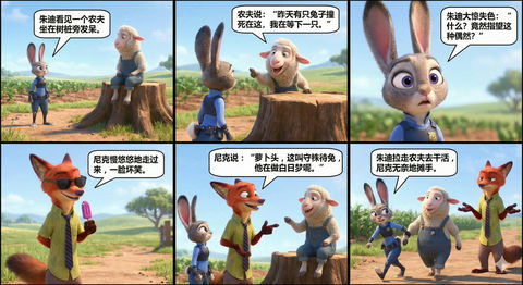 疯狂动物城朱迪和尼克讲小故事-守株待兔 效果图