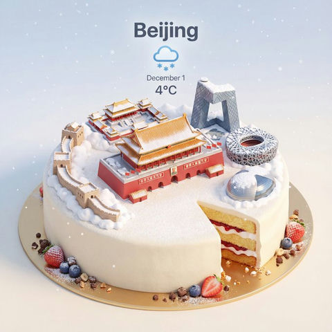 城市地标做成的蛋糕 效果图