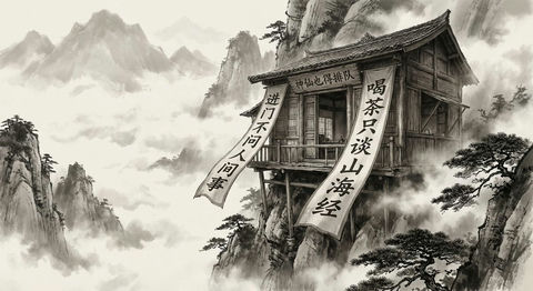 水墨画风格与写实摄影的结合 效果图