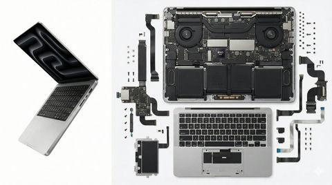 MacBook Pro 笔记本电脑拆解 效果图