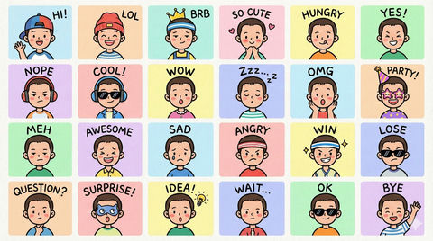LINE风格半身Q版表情包 效果图